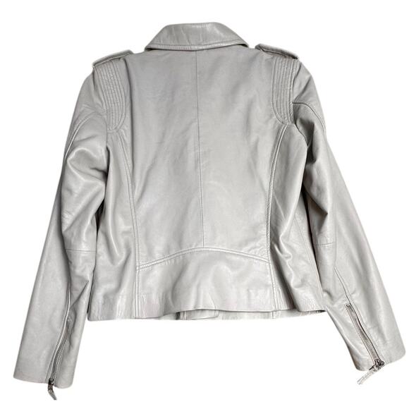 Bod & Christensen Beige Cream Soft Leather Biker Moto Bomber Jacket Sz XL Grunge - Picture 5 of 14